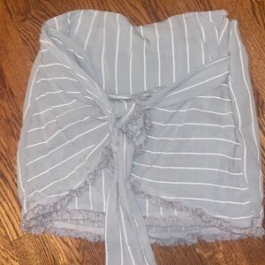 TOBI wrapped striped mini skirt